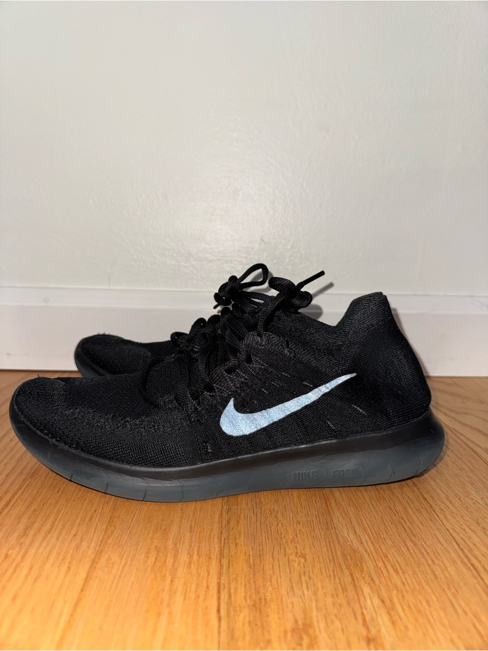 Nike Free RN Flyknit 2017 Black Running Shoes Women’s Size 9